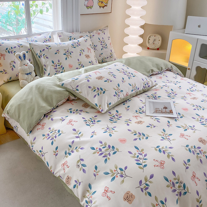 Una sola pieza 150x200x230cm doble cubierta de edredón de algodón no total de tres piezas para la cama de cuatro piezas