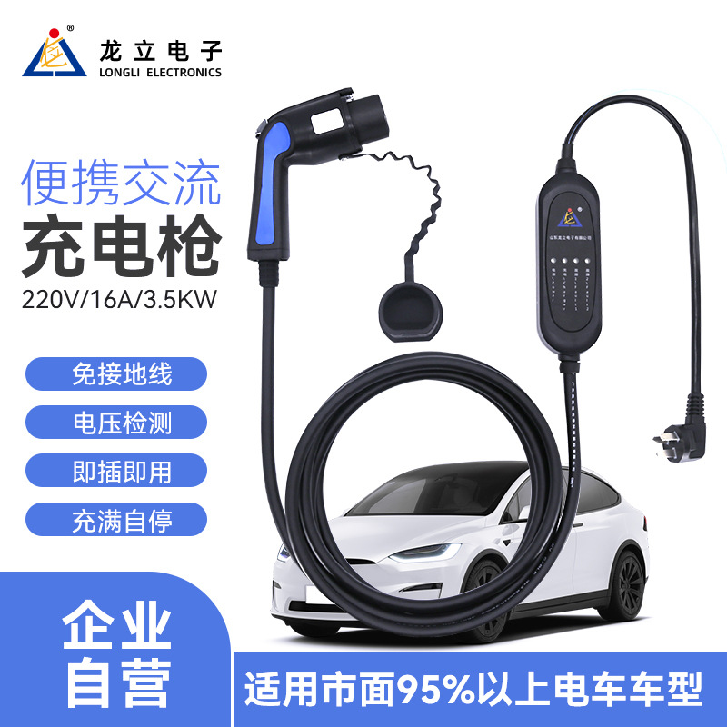 特斯拉理想广汽埃安比亚迪小鹏宝马奥迪沃尔沃家用便携充电枪领途