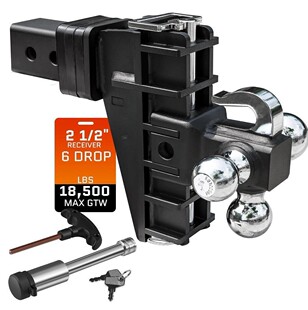 Source Factory Adjustable Trailer Arm Hook Suitable for 2.5inch Receiver, Shockproof Tow Hook