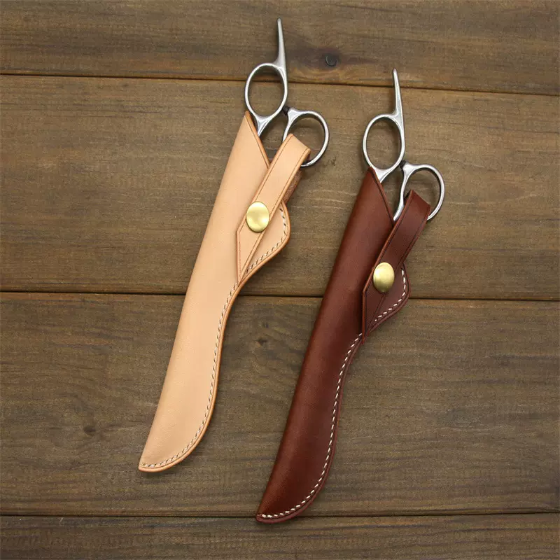 跨境新款美发师剪刀收纳皮套 复古皮革利器美发剪保护套剪刀套
