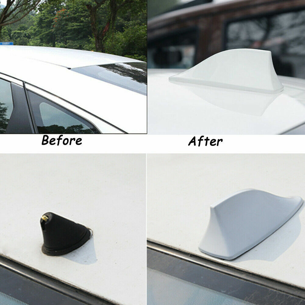 Car Decoration Shark Fin Universal Antenna, Radio-Specific Antenna, Car Roof Spoiler Antenna Modification, No Drilling Required