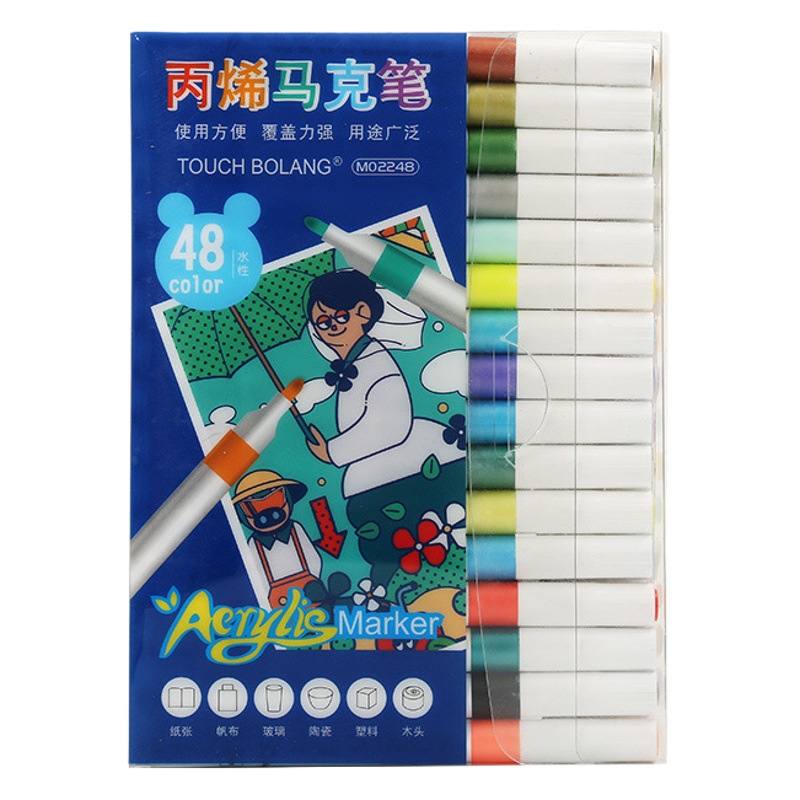 Cross-border acrylic marker pen penpeak opaque watercolor pen children acrylic pen art color brush