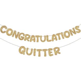 Cross-Border Retirement Party Banner Congratulations Quitterr Retirement Party Decoration Supplies