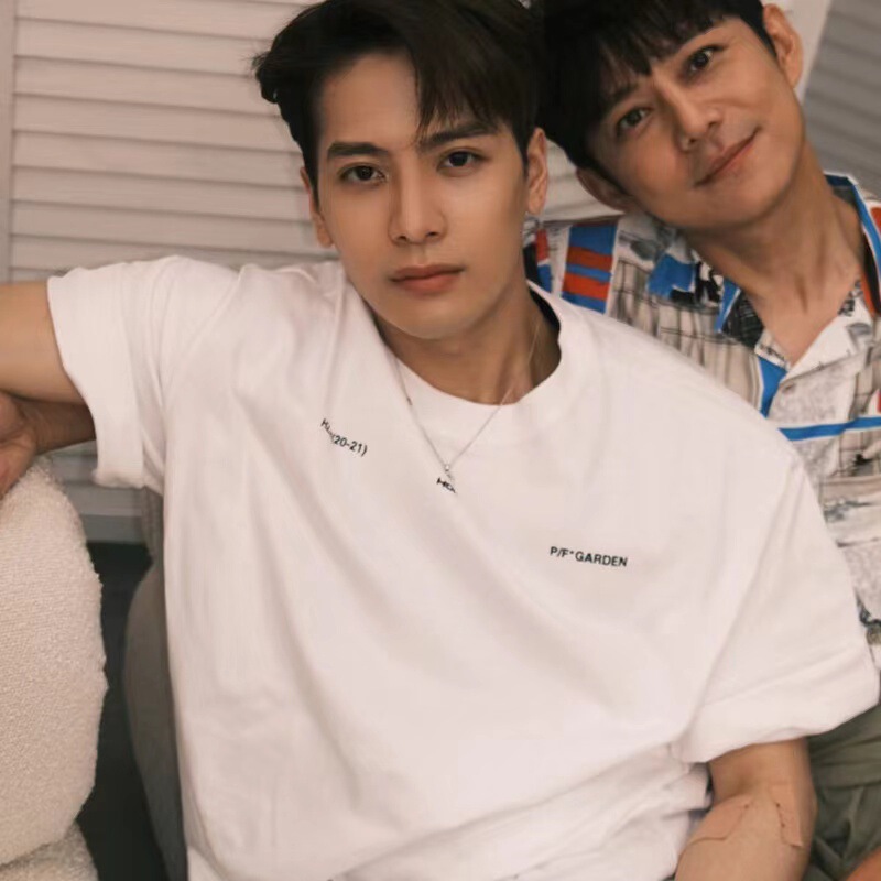 Wang Jiaer's Short-sleeved Cotton T-shirt Men's Tide Loose Summer Hw Please Refrigerator JacksonWang