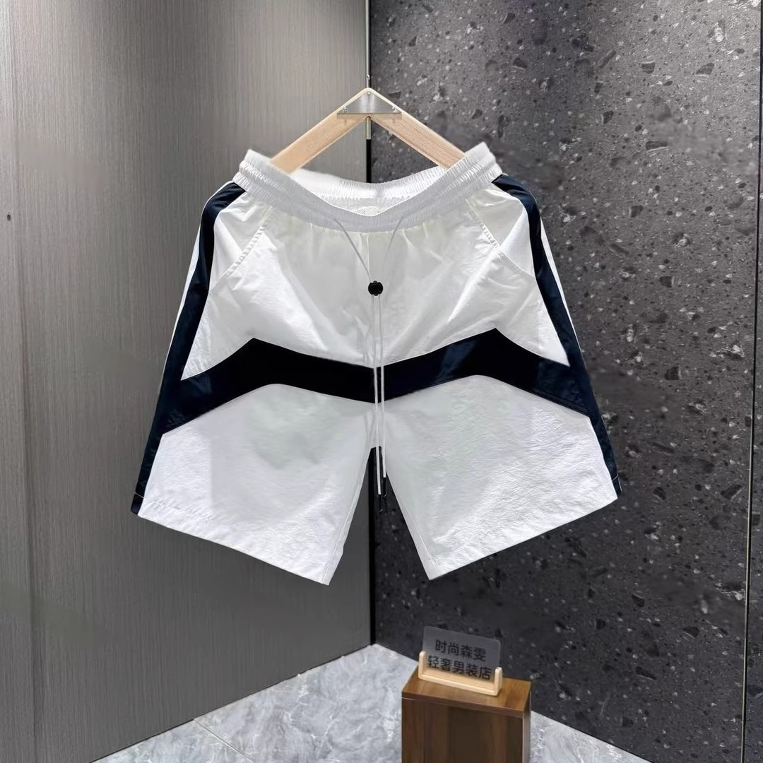 Summer Thin Men's Shorts, Handsome, Loose, Trendy Sports Casual Pants, Internet Celebrity Straight Beach Pants for Men