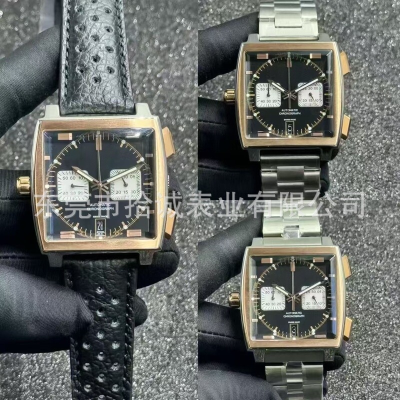 Classic Monaco stainless steel chronograph men's quartz watch, wholesale from Guangzhou manufacturer, hot-selling cross-border product xh040