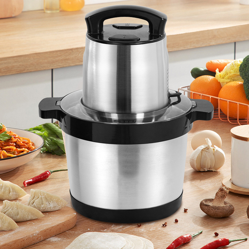 6L large capacity commercial meat grinder garlic grinder stainless steel vegetable stuffing cooking machine cross-border wholesale