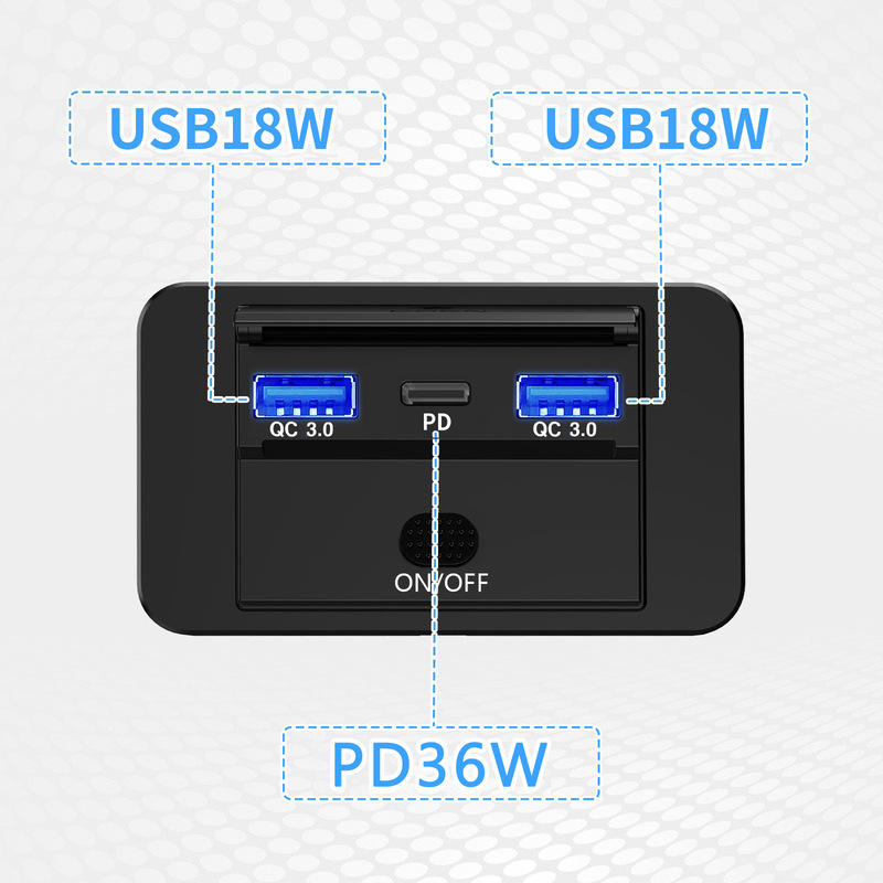 バス改造車充電器デュアルqc3.0 + pd急速充電携帯電話自動車充電器スイッチ付き制御|undefined