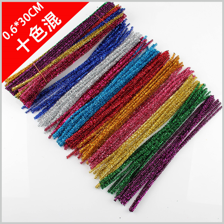 Ten-color mixed glitter wool top twist stick glitter hair root encryption Christmas tree DIY material children's handmade
