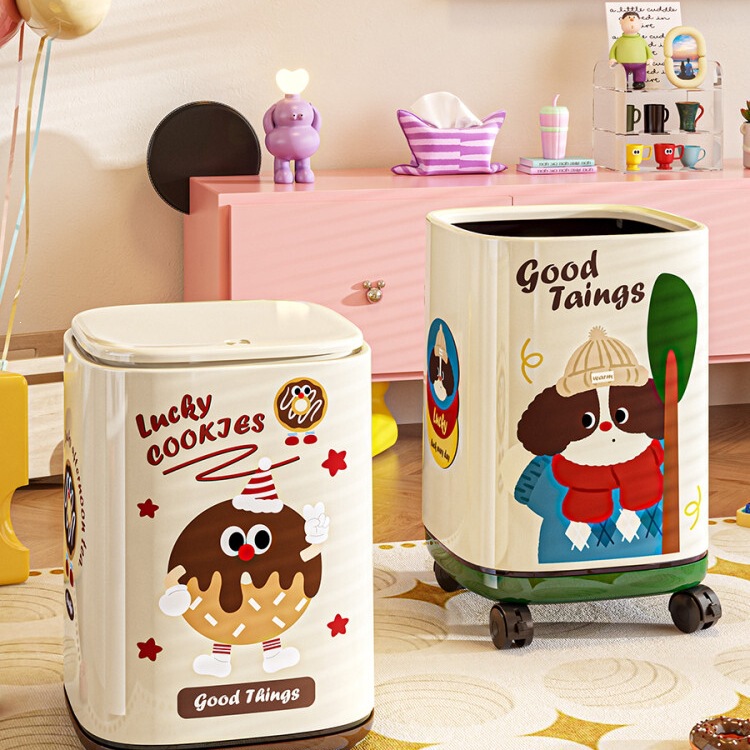 Cute and Stylish Trash Can for Home Use, 2026 New Model with Lid, Suitable for Living Room, Bathroom, and Bedroom, Large Size Trash Bin Cute and Stylish Trash Can for Home Use, 2026 New Model with Lid, Suitable for Living Room, Bathroom, and Bedroom, Large Size Trash Bin
