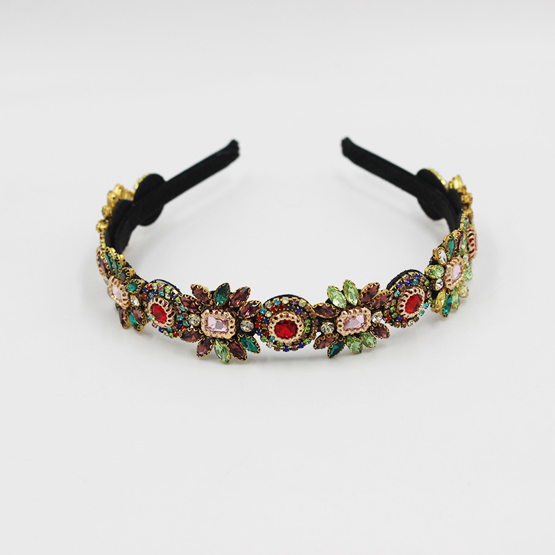 150g Weight Headwear Classification Anniversary, Business, Travel, Birthday, Festival Occasion Metal Material Geometric, Plaid Pattern Women'S Gender Red, Green Color New Fashion Korean Flower Metal Rose Headband 2