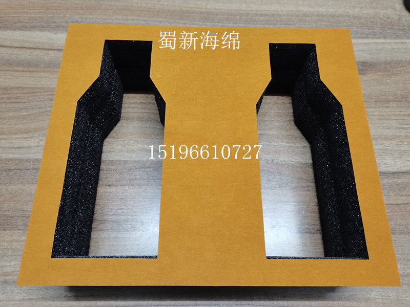 厂家供应黑色珍珠棉表黄绒表黑绒酒瓶缓冲快递包装泡沫