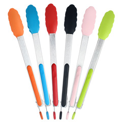 批發12寸一體式硅膠頭食物夾 防燙防滑夾 牛扒夾 燒烤夾 麵包夾