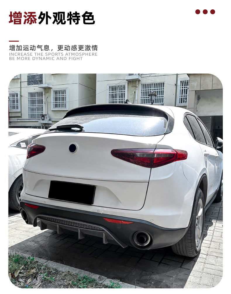 Applicable to Alfa Romeo Stelvio Steinway 2017 Rear Lip Tail Lip Spoiler Exterior Trim Cross-border Modification