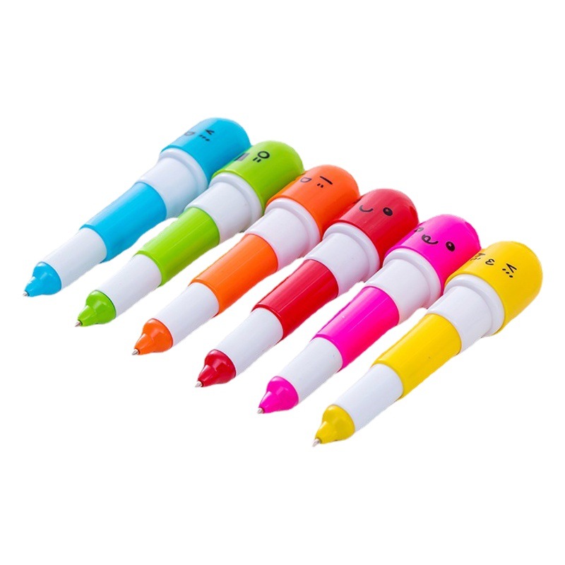 Cartoon Expression Pill Pen Capsule Pen Retractable Ballpoint Pen Children's Student Ballpoint Pen Stationery Manufacturer Wholesale