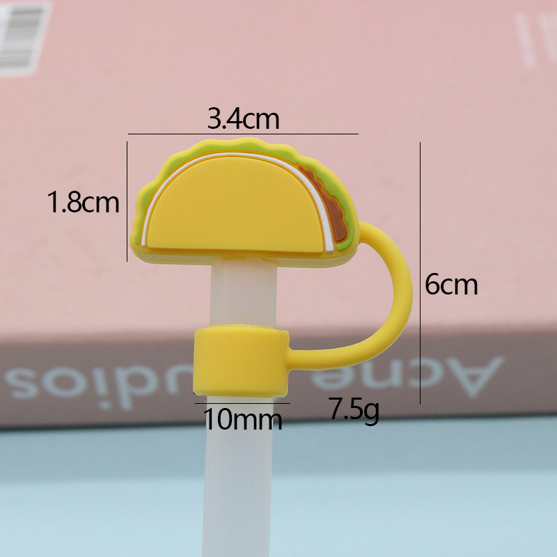 Nueva tapa de pajita de silicona 8-10mm linda muñeca de flores tapa a prueba de polvo se puede reciclar cubierta de pajita transfronteriza