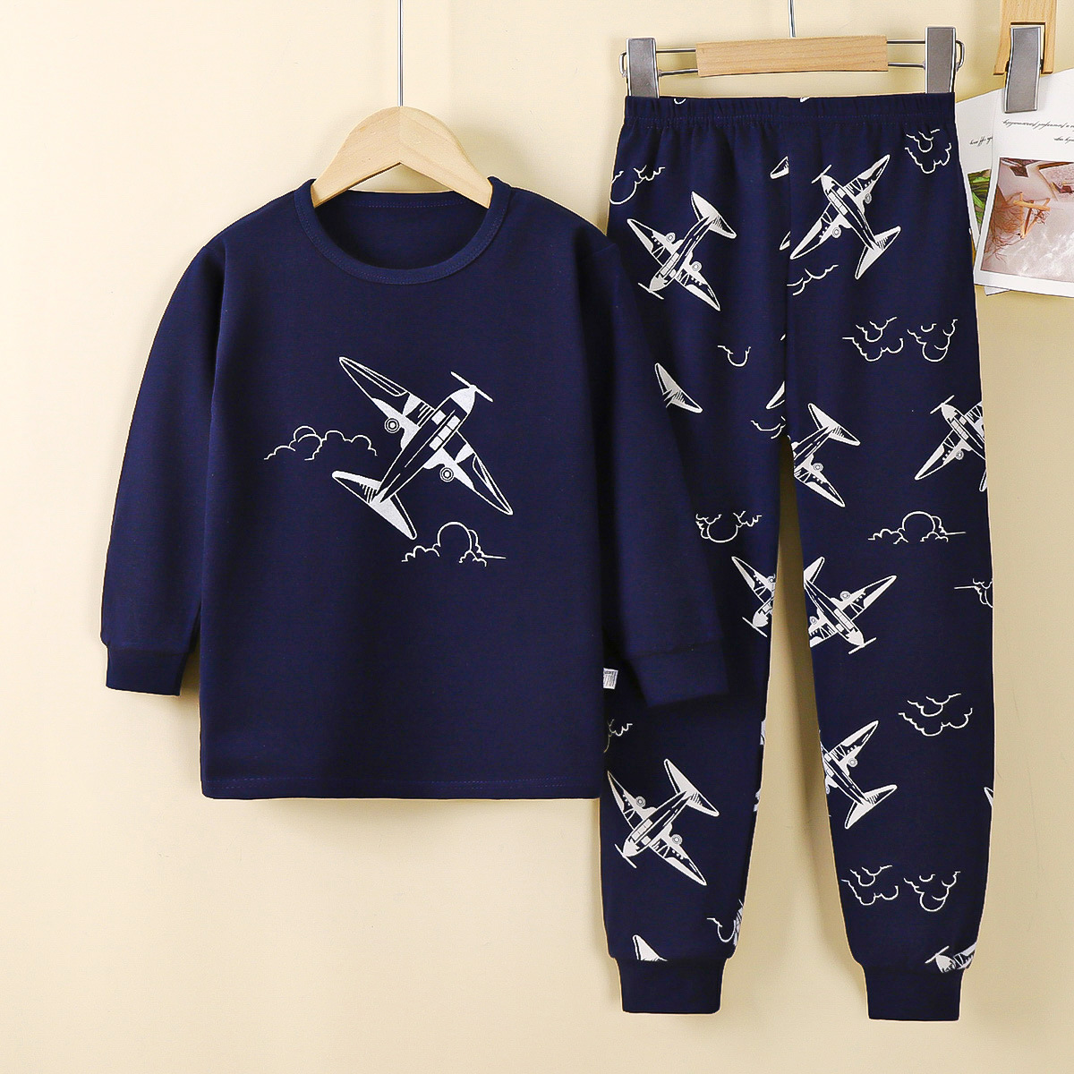 Conjunto de ropa interior para niños de otoño, nuevo estilo de algodón puro, pijamas para niños, servicio a domicilio para niñas, ropa de otoño para niños grandes, pantalones largos, ropa para niños