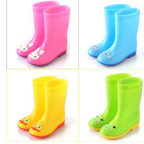 Summer children's rain boots cartoon for older children thickened rain boots high water shoes male and female students overshoes