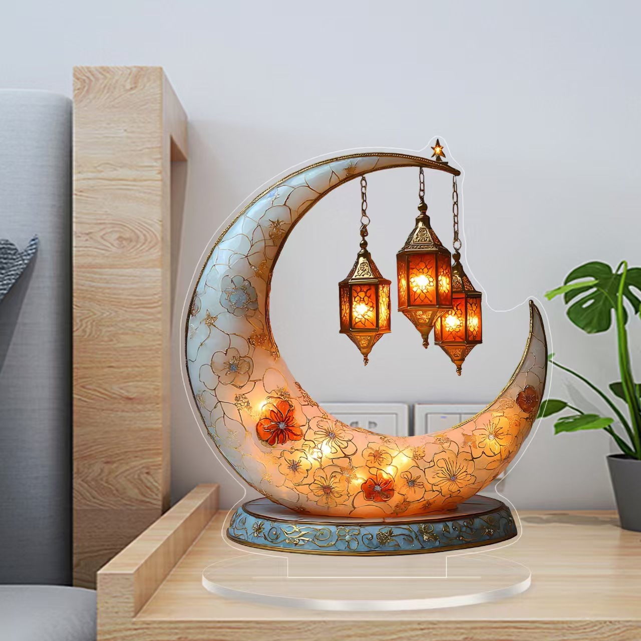Colgante transfronterizo bohemia 15 / 20cm acrílico marca de la luna castillo artesanía decoración festiva mesa