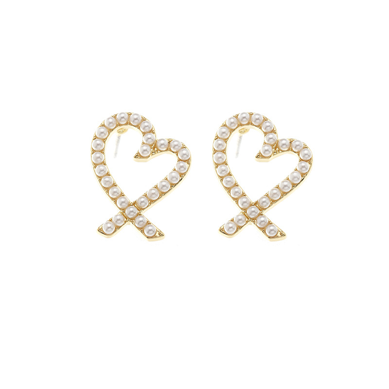 Fashion Heart-shape Pearl Letter Earrings display picture 25