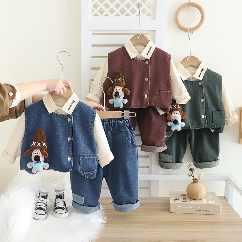 Детский костюм из денима для мальчиков, весна-осень 2025, новый стиль