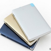 销售自带线金属卡片移动电源自带线五金名片式充电宝印刷LOGO