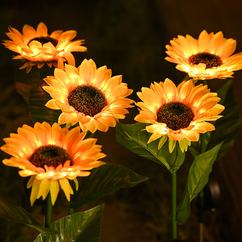 Cross-Border Factory Direct Sales Solar-Powered Simulated Sunflower Lights for Outdoor Garden and Courtyard Decoration, Lawn Ambiance Lights Cross-Border Factory Direct Sales Solar-Powered Simulated Sunflower Lights for Outdoor Garden and Courtyard Decoration, Lawn Ambiance Lights