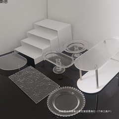 アクリル水晶甜品台置物展示棚ケーキトレー結婚式置物装飾アフタヌーンティー菓子クロスボーダー
