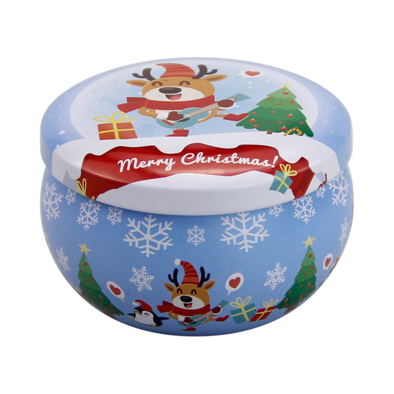 新しい 2.2 オンスブリキクリスマス香りキャンドル缶在庫卸売ホリデープロモーション包装クリスマス缶|undefined