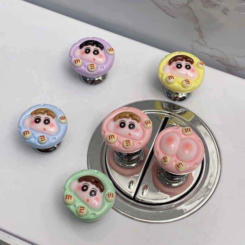 Cute little new little kwai butt toilet press long nail button nail toilet flush button cartoon