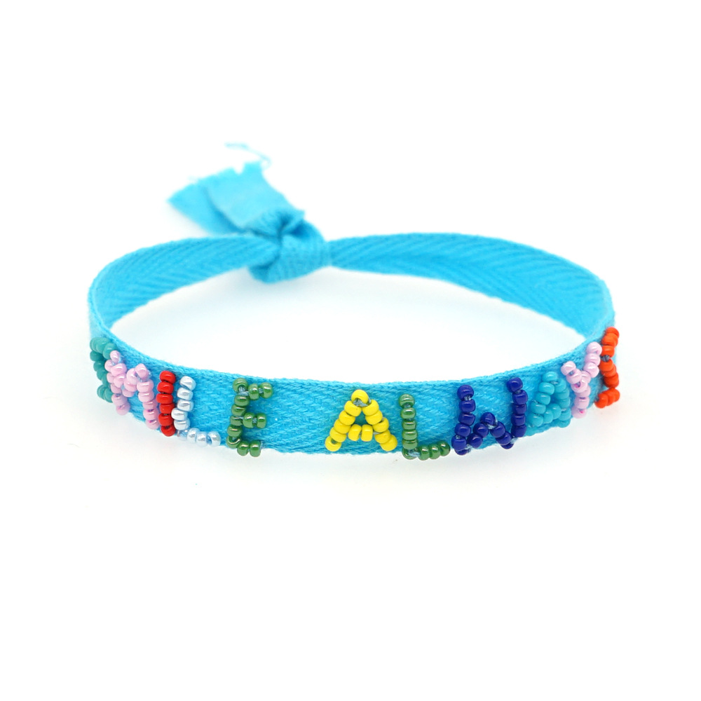 Fashion Miyuki Bead Woven Peace Letter Bracelet display picture 5