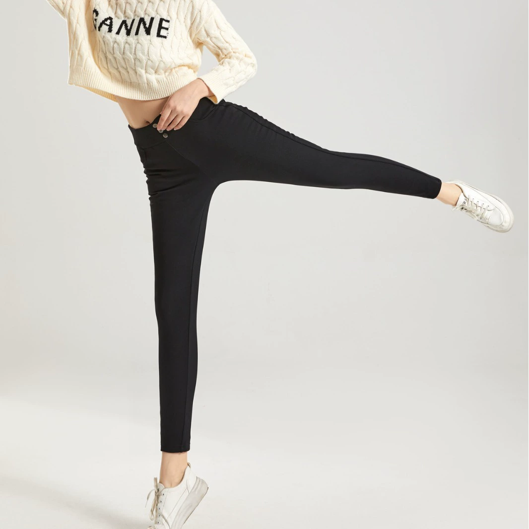Зимние бархатные теплые брюки, гагачий пух, slim fit