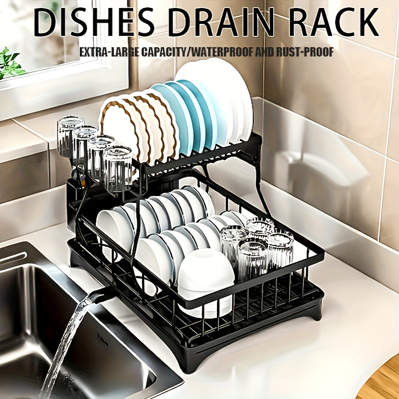 Doble Dish Rack For 2 tier Kitchen Countertops Cutlery transfronterizo