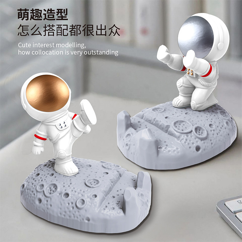 かわいい宇宙飛行士フィギュア宇宙飛行士携帯電話ホルダークリエイティブギフトデスクトップ装飾工芸品宇宙飛行士の装飾品|undefined