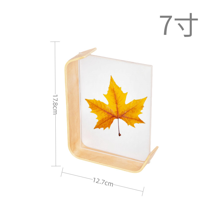 Transparent double-sided acrylic photo frame personalized photo frame multi-size cute ins solid wood photo ornaments