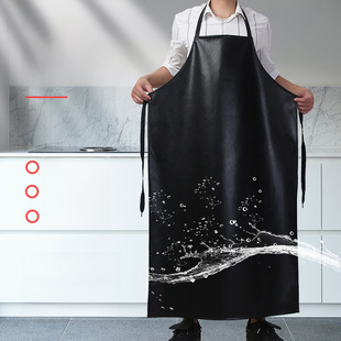 Artificial work waterproof black wear-resistant apron for men and women, long bib
