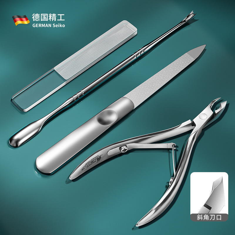 Uñas barbadas cortadoras de uñas Nail Forceps Tool Set de acero inoxidable cuero muerto cortador de uñas alemán doble cabeza image 15