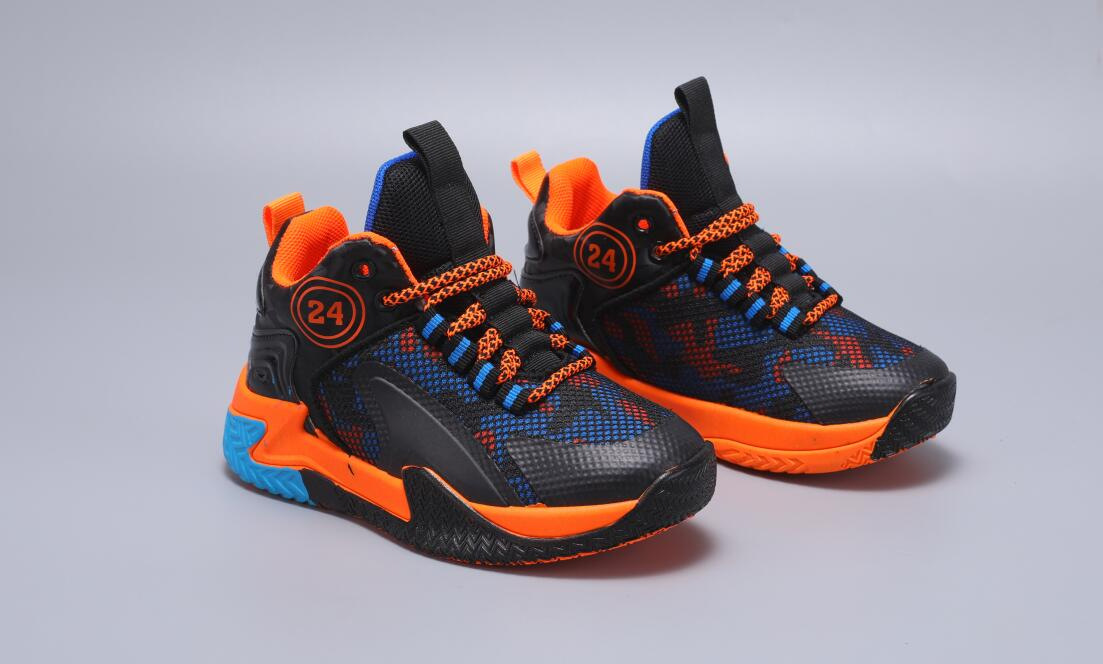 Boys High Top Basketball Trainers Comfortable Breathable Sneakers_voghion.com