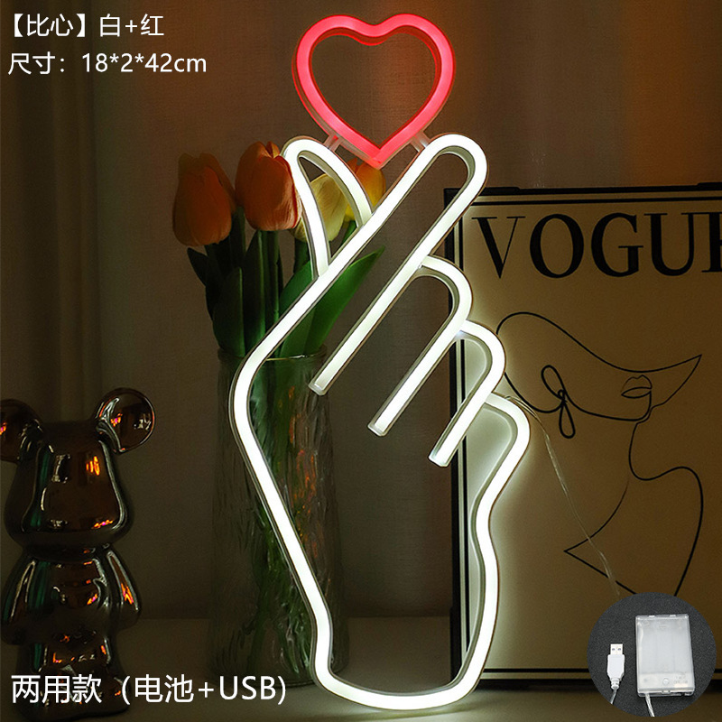 Lámpara de neón LED modelada luz nocturna dormitorio rojo en línea pared decoración lámpara de fiesta de cumpleaños atmósfera lámpara de color