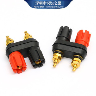 Gold-Plated Double Plum Blossom Binding Posts, Double Row Binding Posts, Red and Black Conjoined Binding Posts, Audio Binding Posts, Binding Posts