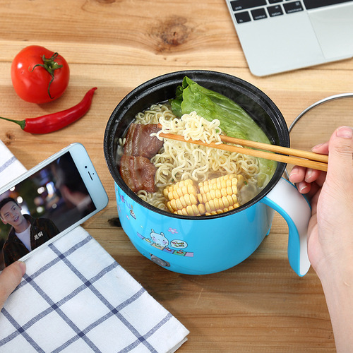 Cartoon Single Handle Multi-functional Non-stick Smart Student Dormitory Home Electric Hot Pot Mini Steamer Single or Dual Person Electric Cooker
