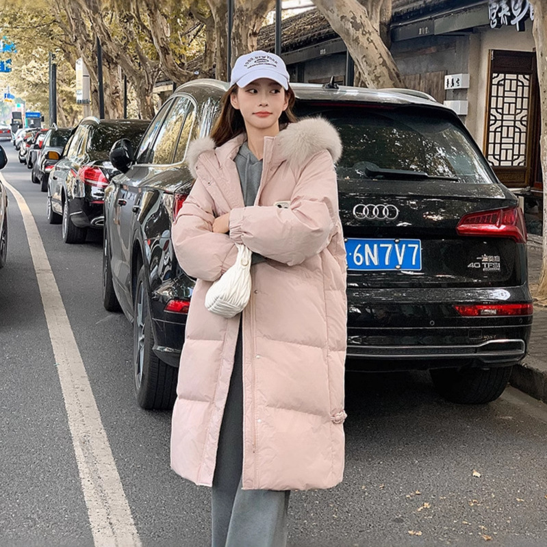 Long Over-The-Knee down Jacket for Women 2025 Winter New Loose and Versatile Large Fur Collar Thickeneded Warm Cotton Jacket Long Over-The-Knee down Jacket for Women 2025 Winter New Loose and Versatile Large Fur Collar Thickeneded Warm Cotton Jacket