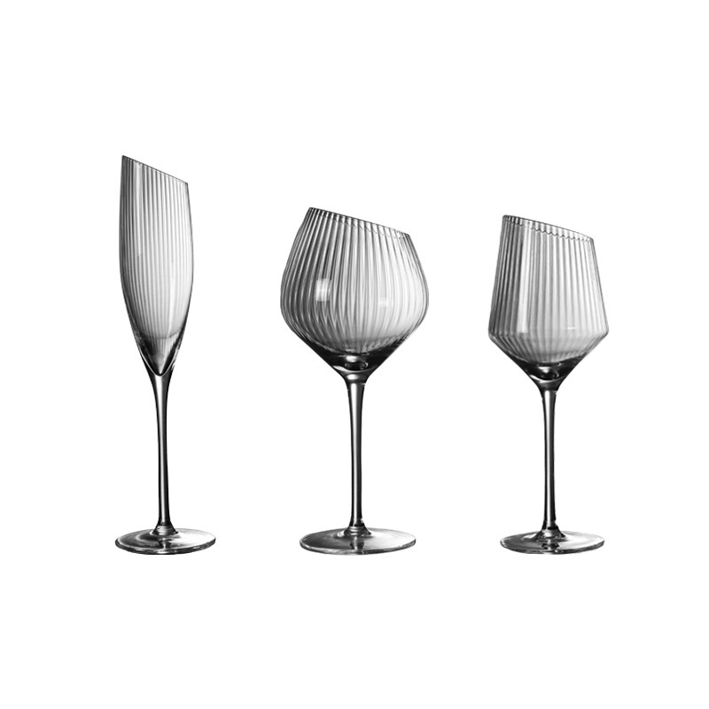 Europa vertical biselado copa de vidrio alto copa de vino de cristal copa de champagne bar copa de vino doméstico al por mayor