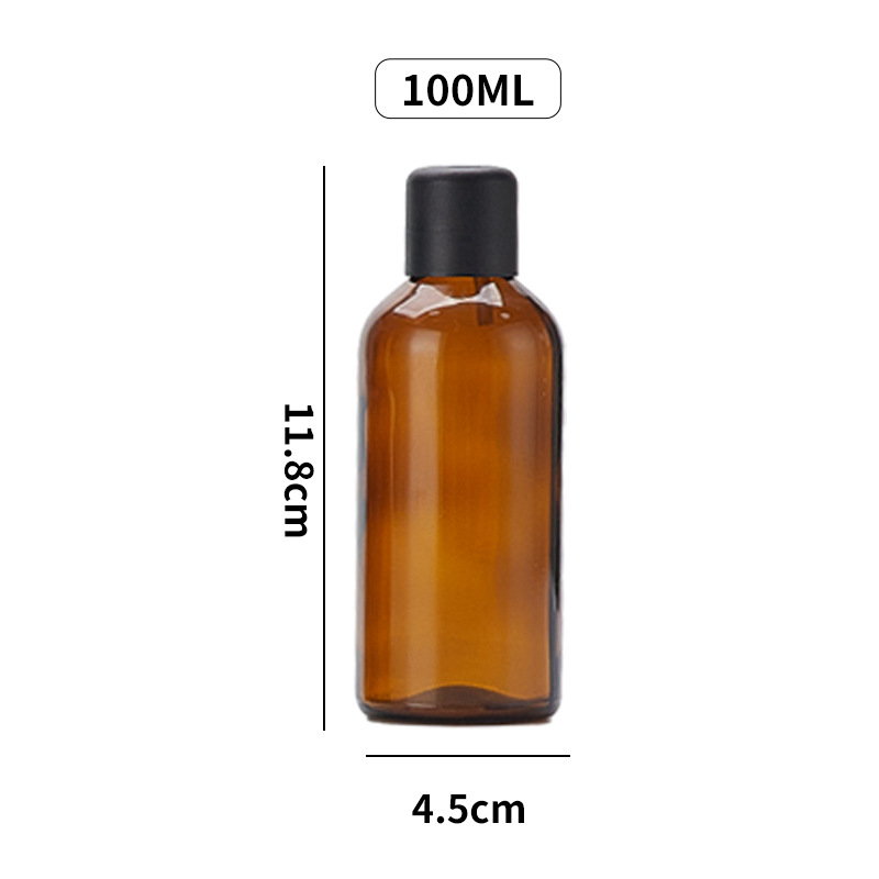 Spot 10ml botella de aceite de aceite de vidrio esmerilado marrón, tapa de cabeza antirrobo, botella de subembalaje cosmético, muestra de luz oscura, botella vacía