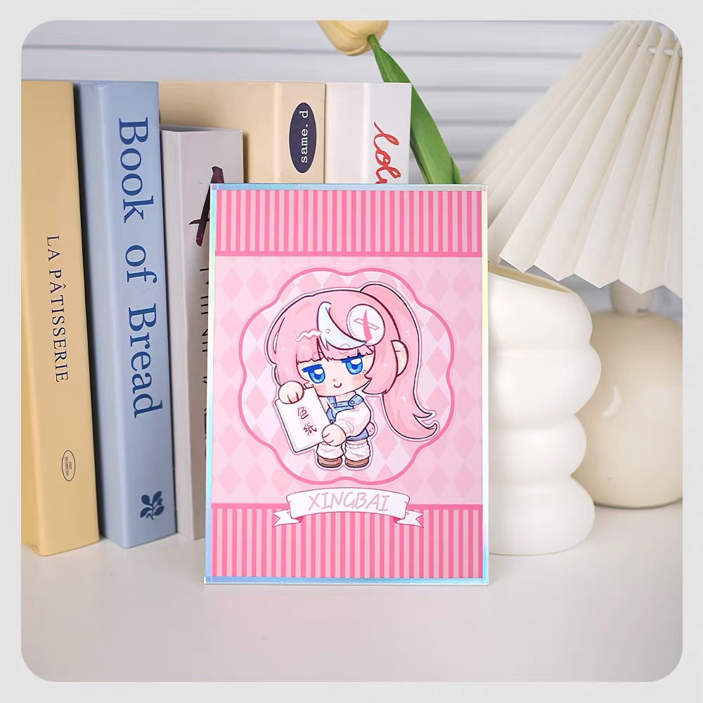 Custom DIY fan art paper with gold foil stamping and lamination, personalized cartoon designs available
