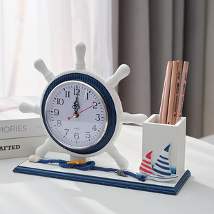 Средиземноморье творческие часы часов часы часы гостиная гостиная нижняя часть стола часы деревянные мульти -funx watch молчаливые часы