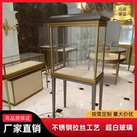 全店定制不锈钢珠宝黄金首饰展柜玉器手表饰品展示柜精品玻璃高柜