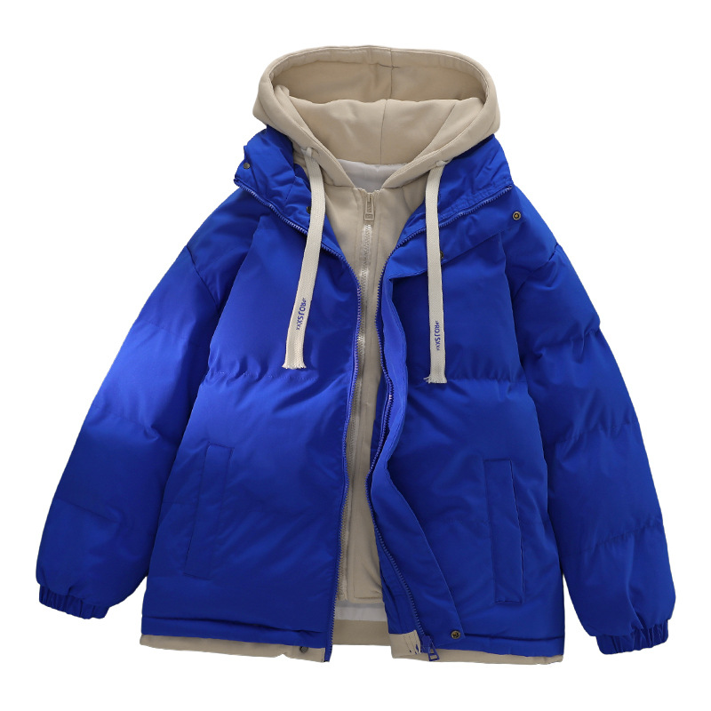 Fake Two Piece Men's Spring New Fashion Brand Jacket ins Autumn and Winter Thickened Down Cotton_voghion.com