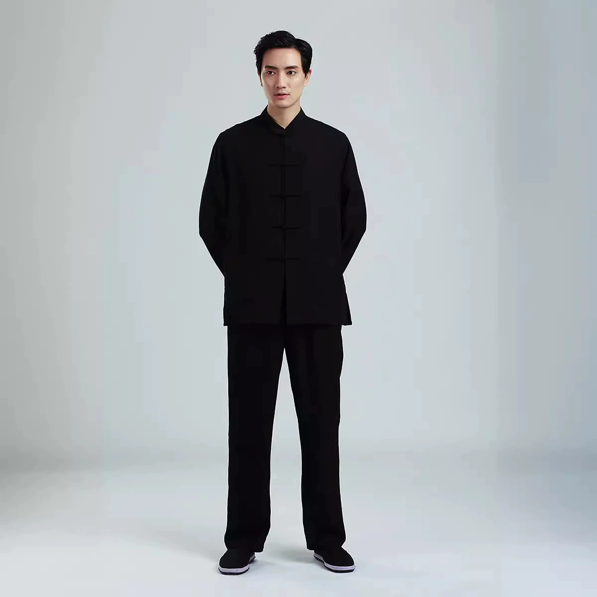 Одежда в китайском стиле, костюм 2352-1 Тан, мужской топ с короткими рукавами, рубашка/костюм для среднего и пожилого возраста