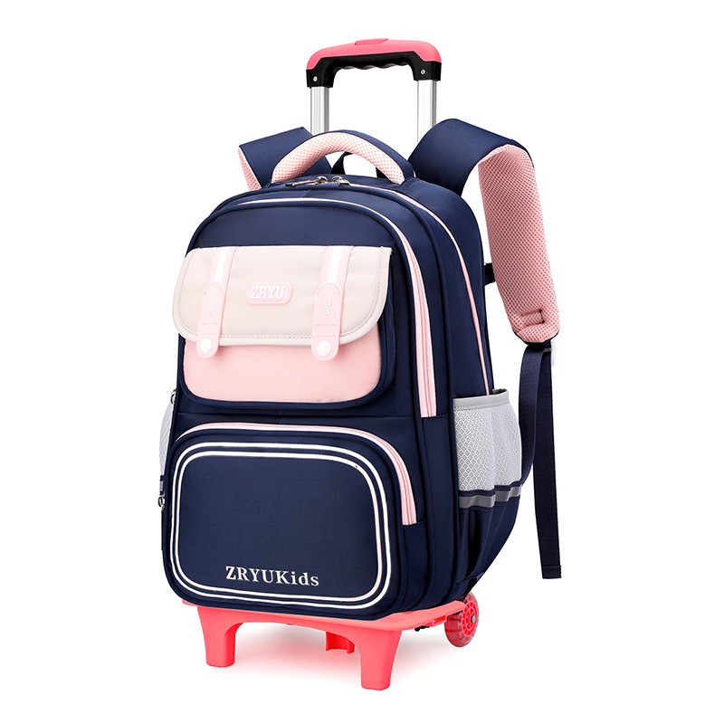 Mochila de pescado natural para estudiantes de primaria 1 - 3 - 6 grados mochila escolar doble uso seis ruedas escaleras al por mayor